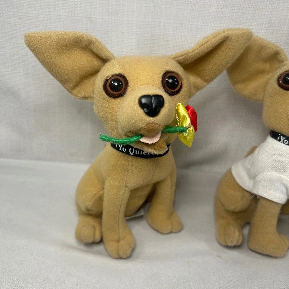 Vintage Taco Bell Chihuahua Plush Set of 3 Yo Quiero Taco Bell 90s Collectibles